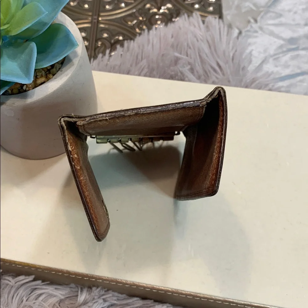 🌹VINTAGE LOUIS VUITTON AUTHENTIC Leather Brown SIGNATURE KEY Wallet 6 rings - Picture 7 of 16